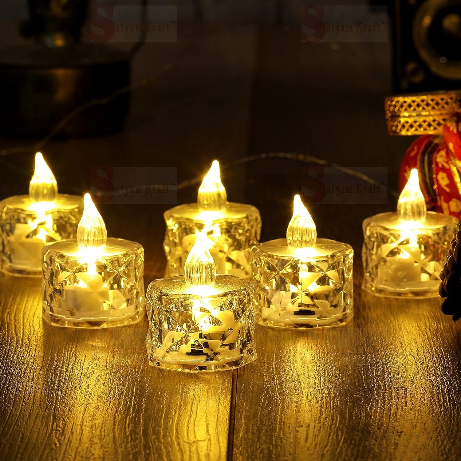 24 Pcs Flameless and Smokeless Decorative Acrylic Candles Transparent Led Tea Light Candle for Gifting, House, Diwali, Christmas, Festival, Events Decor Candles, Diwali 24 Pcs Flameless and Smokeless Decorative Acrylic Candles Transparent Led Tea Light Candle for Gifting, House, Diwali, Christmas, Festival, Events Decor Candles, Diwali